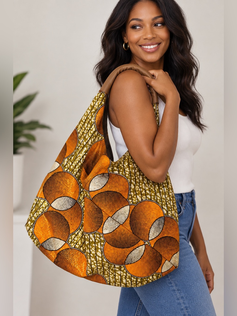 Love Beats Boutique Margie McClarin African Print Hobo Shoulder Bag